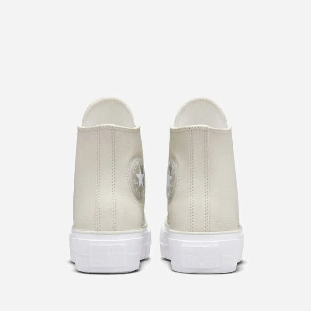 Converse‎ All Star Lift Hi Top Platform Leather Bone Grey White Women's Size 9.5